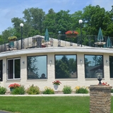 Exterior with rooftop patio area.