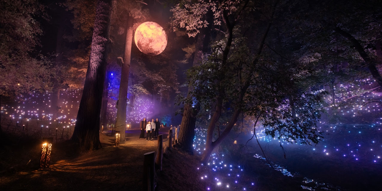 Strolling at nighttime at Aquavia Lumina