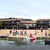 Beach activities at Baker's Sunset Bay Resort.