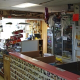 The tackle shop with snacks and refreshments.