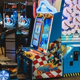 Indoor arcade area at B-Lux.