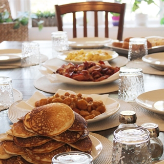 Breakfast pancakes served at The Hillside B&B.