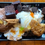 An ice cream dessert called Train Wreck at Buffalo Phil's.