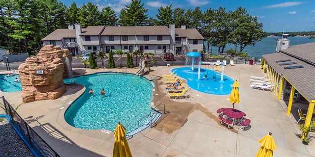 Overview of outdoor pool.