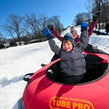 Family snow tubing.