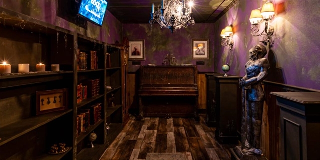 Dark room with vintage decoration.