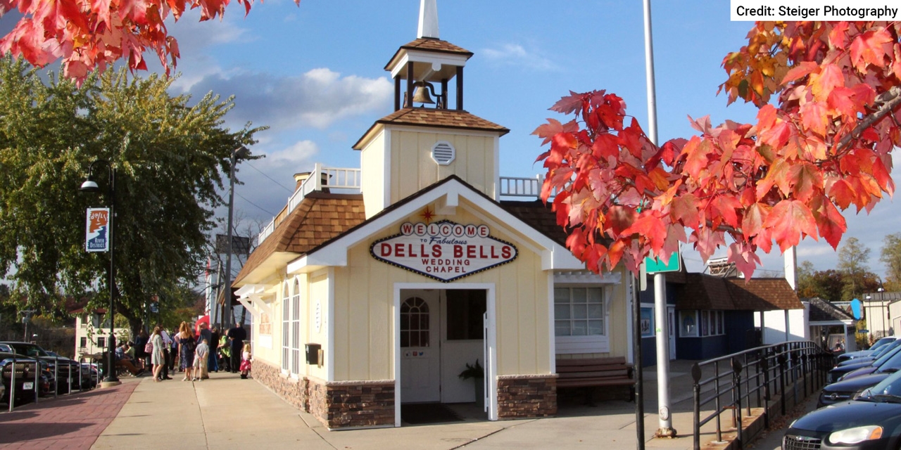 Exterior of Dells Bells Wedding Chapel