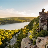 The Devil's Doorway rock formation at Devil's Lake State Park.