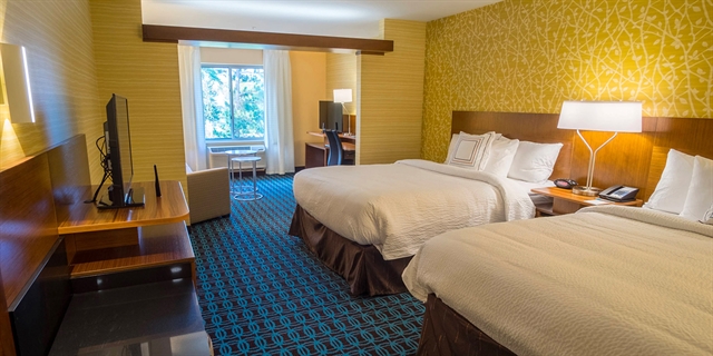 Two bed bedroom at Fairfield Inn and Suites Wisconsin Dells.