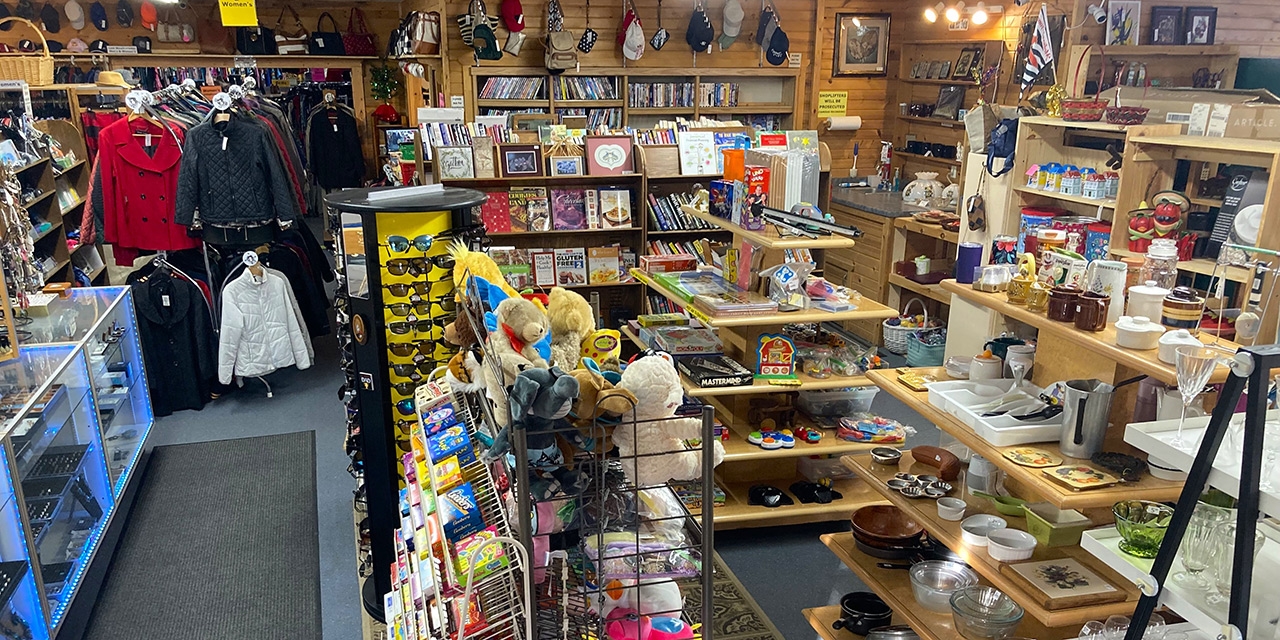 Household items at a thrift store.