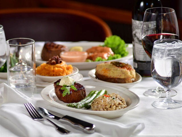 A table set with food at Field's at The Wilderness