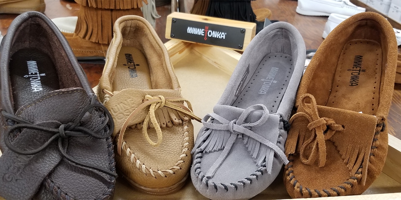 Minnetonka moccasins at Gifts of the World.
