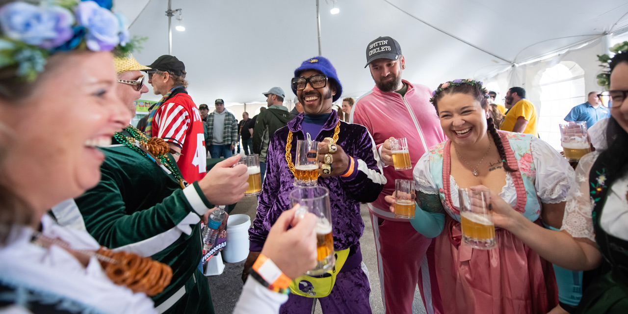 Group of friends at Dells On Tap beer festival.