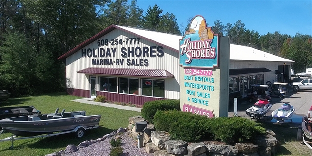 Outside the Holiday Shores showroom.