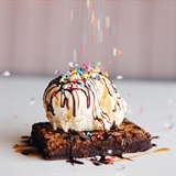 Ice cream dessert with sprinkles.