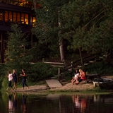 People on the beach at Ishnala Supper Club.