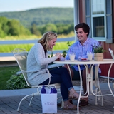 A couple enjoying food.