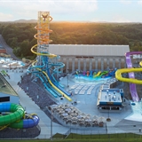 Aerial overview of Mt. Olympus Water & Theme Park.