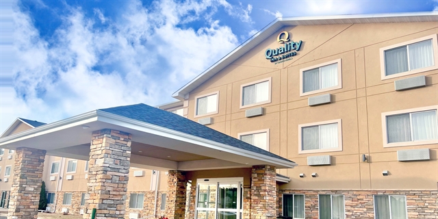 Hotel building exterior.