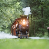 A train with passengers traveling at Great & Northern Railway.