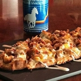 A flatbread and beer at Showboat Saloon.