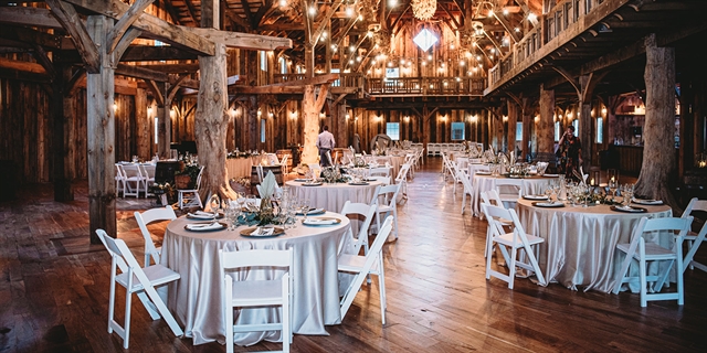 Indoor dining space at The Swan Barn Door.