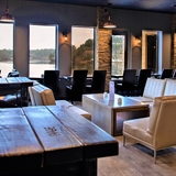 Bar and lounge space overlooking the river.