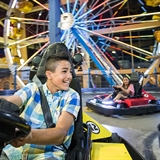 Kids racing go-carts.