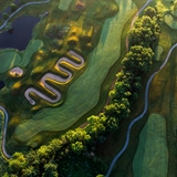 Aerial view of the golf course.