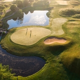 Golfers on the green.