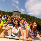 People having fun on a jet boat.