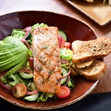 A salad and beer at Wisconsin Brew Pub.