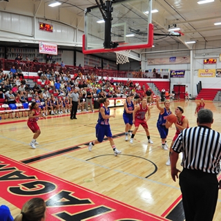 Womens basketball game at Justagame Fieldhouse